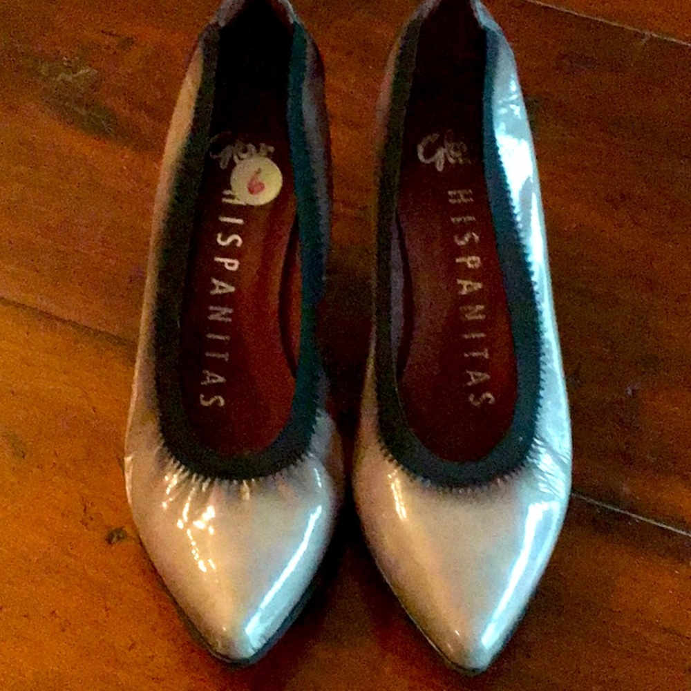Hispanitas Grey Patent Leather Pumps